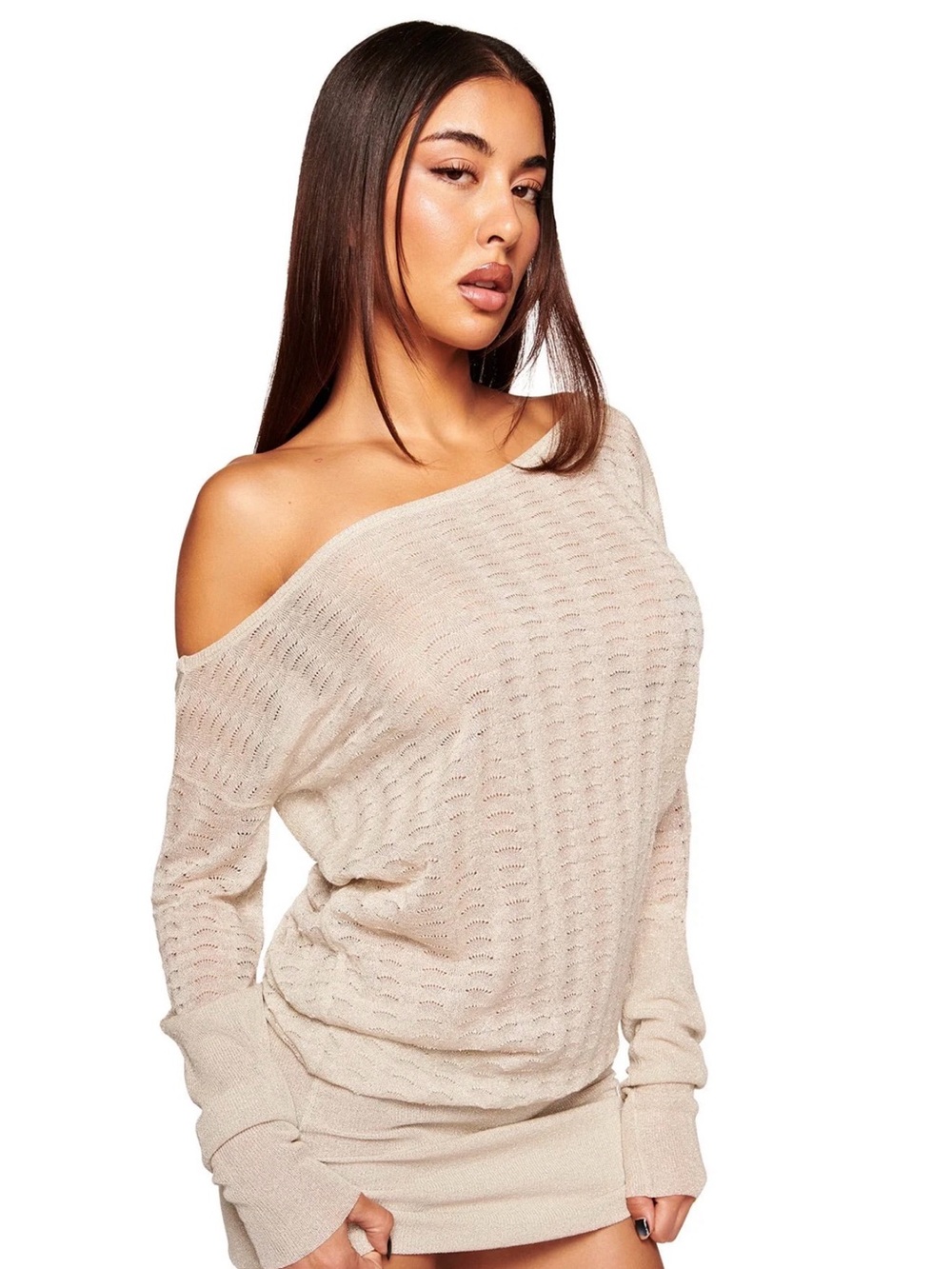 Brand New with tags I.AM.GIA Silver Beige Knit Mini Dress